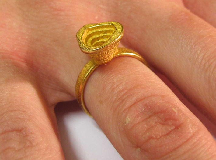 Gold Mine ring - UK P (inside diameter 17.93mm) 3d printed