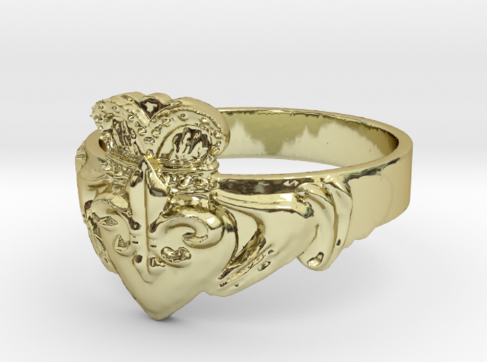 NOLA Claddagh, Ring Size 7.5 3d printed