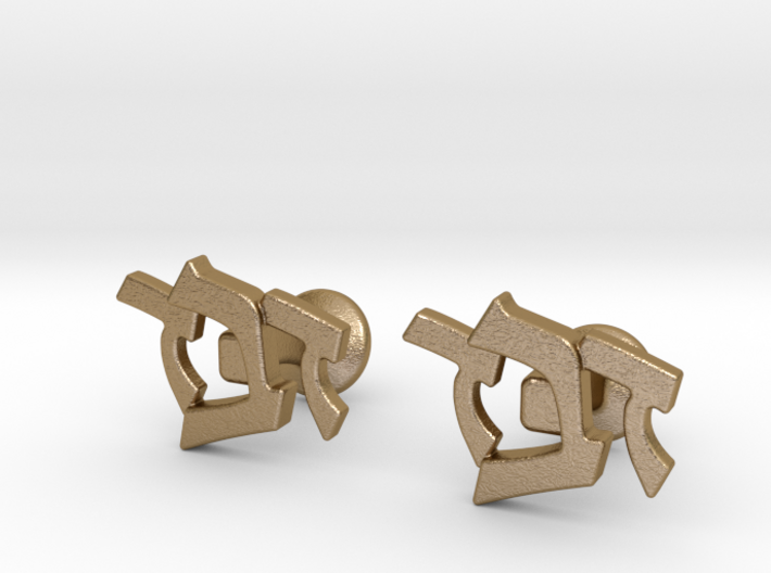 Hebrew Monogram Cufflinks - &quot;Daled Daled Bais&quot; 3d printed