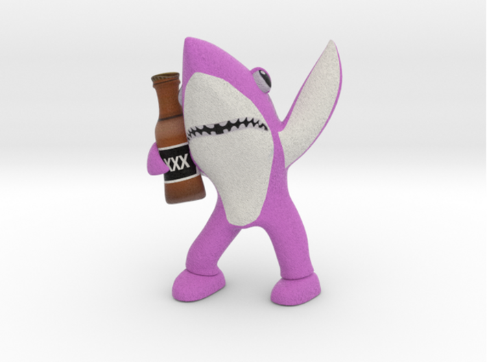 Pink Drunk Shark 3d printed
