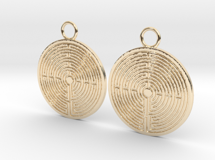Labyrinth earrings 3d printed
