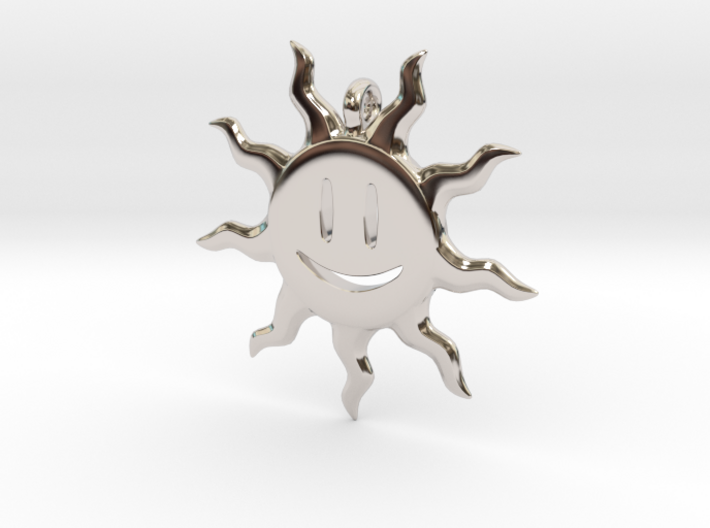 Smiling sun pendant 3d printed