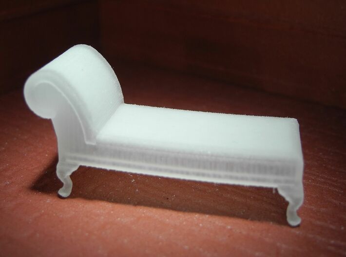 1:48 Queen Anne Chaise (No Back) 3d printed