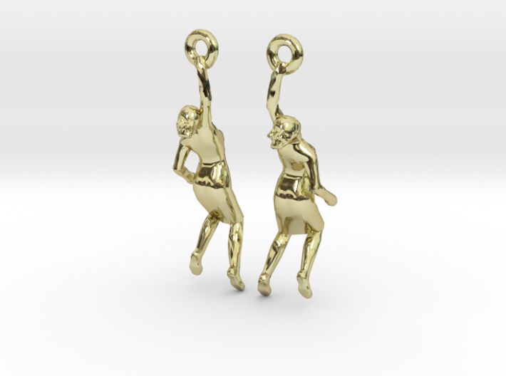 Earrings 'Golden lady' 3d printed