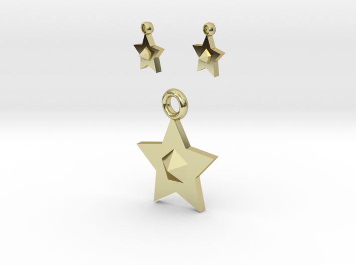 Star Pendant And Earrings 3d printed