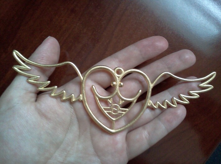 Lovebird 3d printed Polished Gold Steel