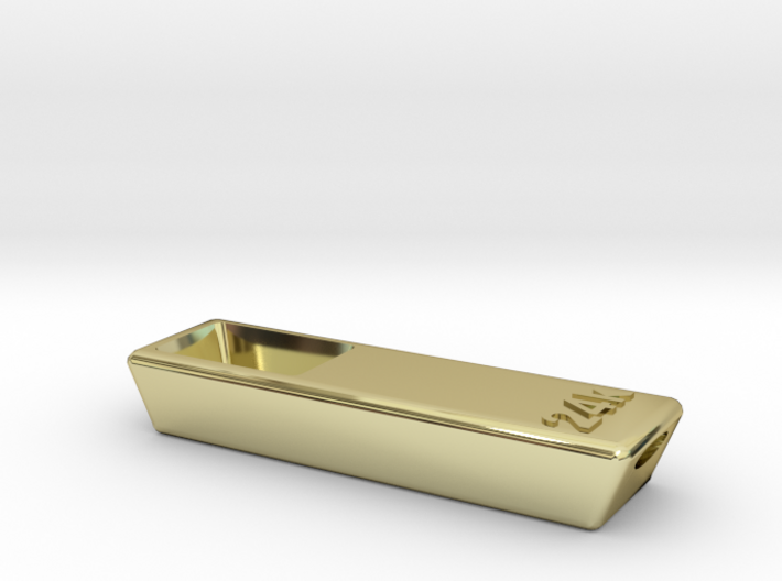 Solid Gold Bar Pipe - Tobacco Herb Smoking Pipe 3d printed