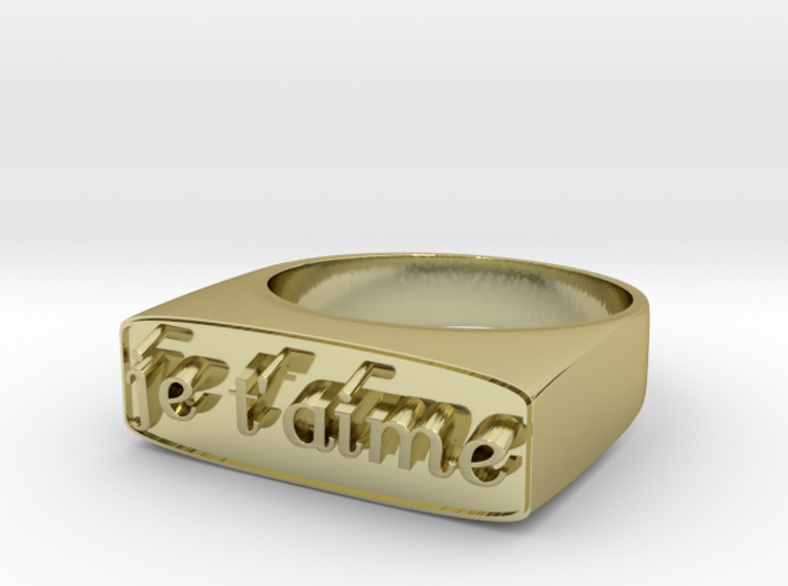 RING &quot; Je t'aime &quot; U.S Size 9 3d printed