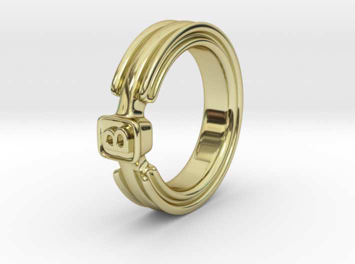 Em(B)lem Ring - EU Size 64 3d printed