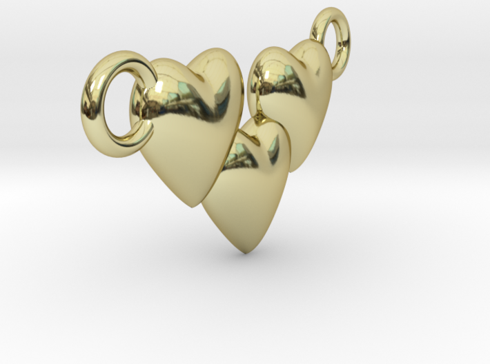 Love Three Hearts (Big Size Pendant) 3d printed