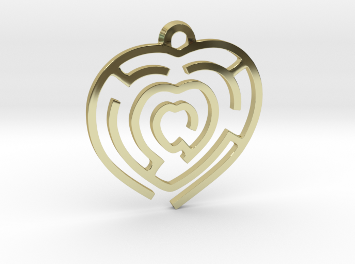 Pendant Mazy Heart 3d printed
