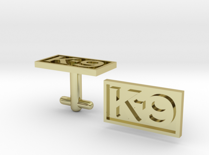 K-9 Cufflinks Silver, Brass, or Gold 3d printed