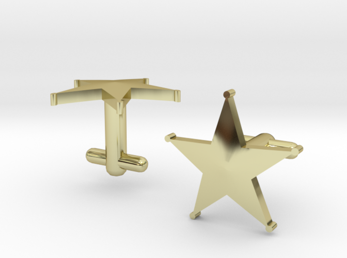 Sheriff's Star Cufflinks (1) Silver,Brass, or Gold 3d printed