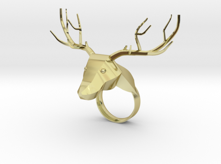 Low Poly Deer Ring 3d printed