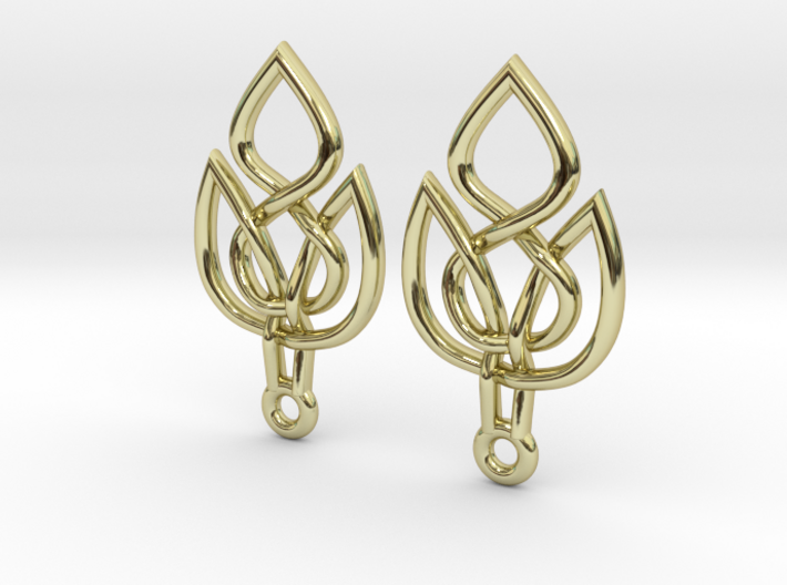 Celtic Knot Leaf Earrings 3d printed
