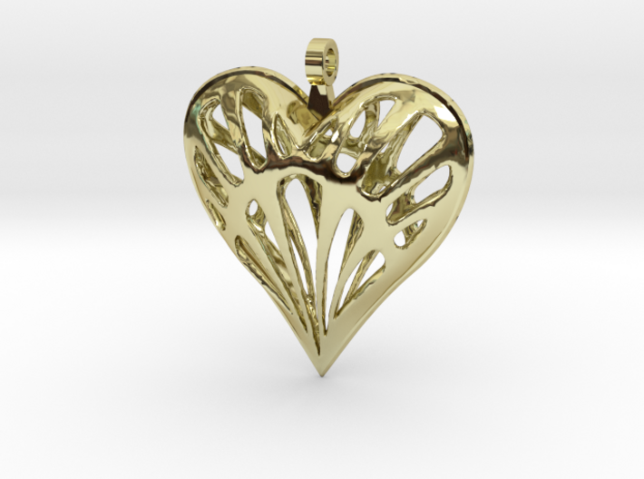 Heart Nouveau Pendant 3d printed 