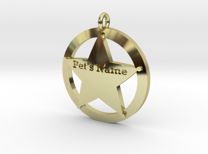 Revised 5 point sheriffs star pet tag 3d printed