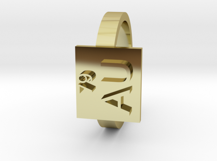 Gold Ring AU Gold Elemental Symbol 3d printed 