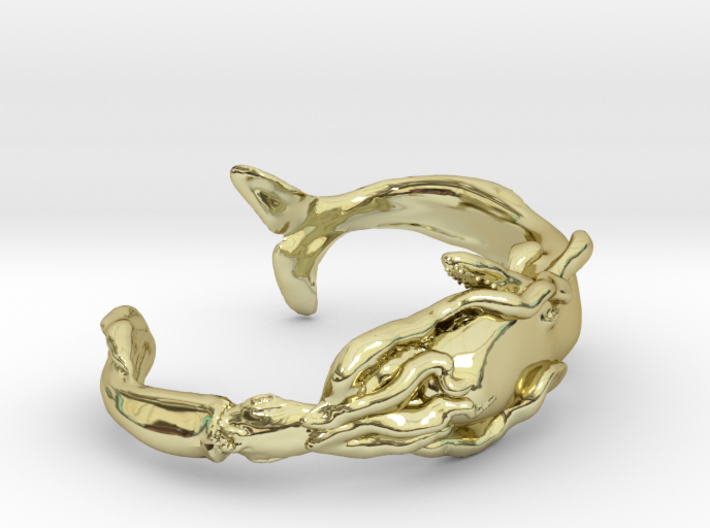 Whale Vs Squid Bracelet 3d printed