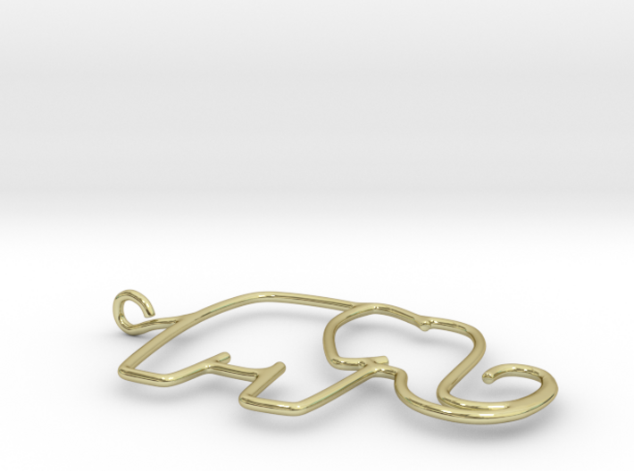 Linking Elephants Necklace 3d printed