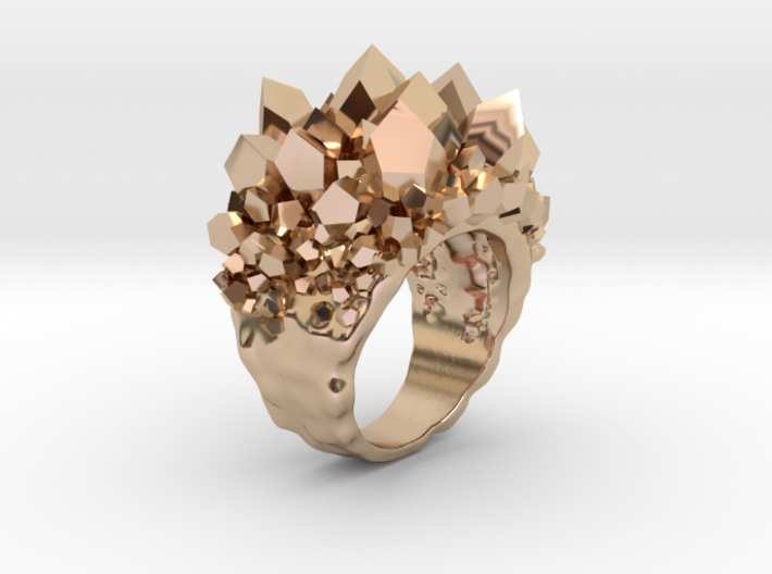 Double Crystal Ring Size 8 3d printed