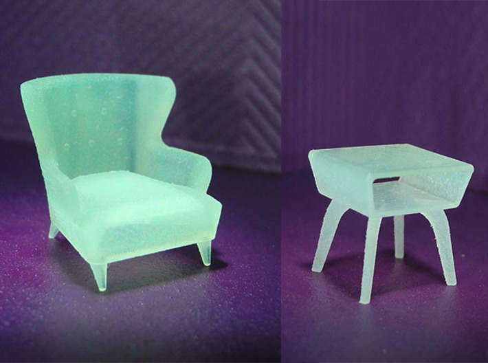 1:48 Wingback Chair Set 3d printed