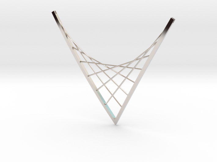 Parabolic Suspension Statement Necklace - Metal 3d printed