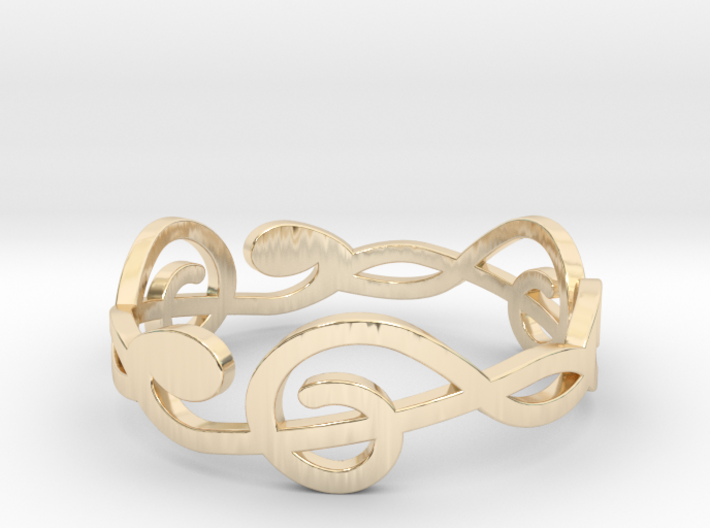 Size 8 G-Clef Ring A 3d printed