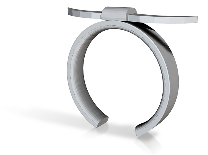 Bull Horn Ring - Sz.8 3d printed