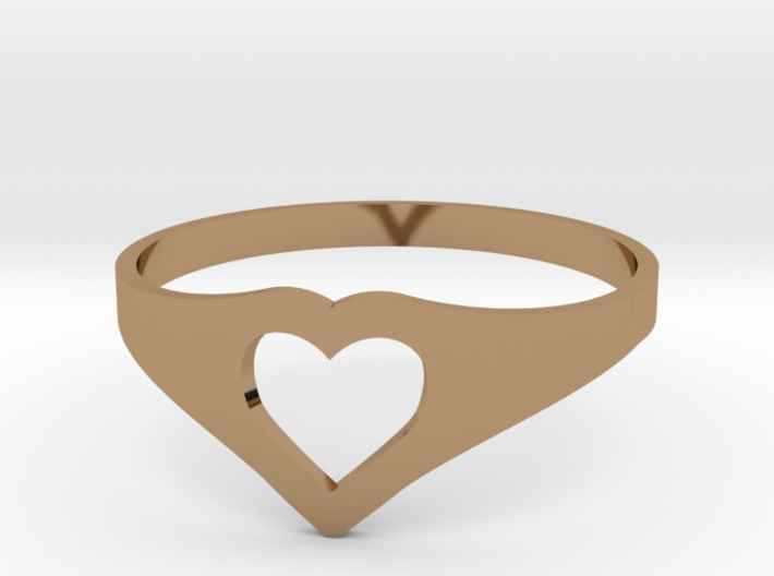 Negative Space Heart Ring (Sz 6) 3d printed