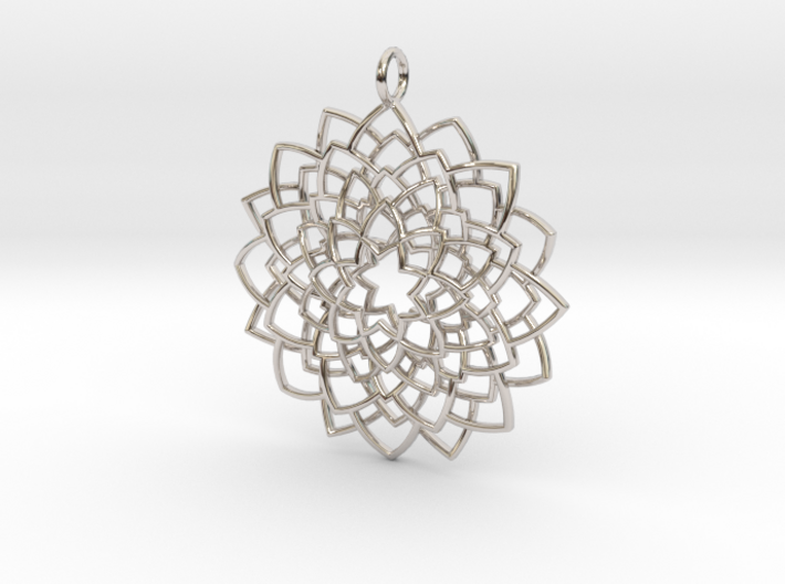 Mandala Flower Necklace 3d printed