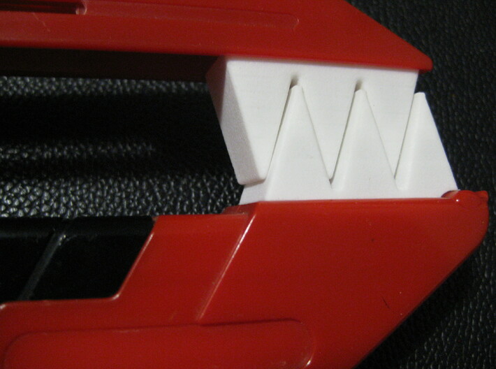 Blade Blaster Replacement Handle Teeth - Top 3d printed 3D Printed top and bottom pieces installed on toy.