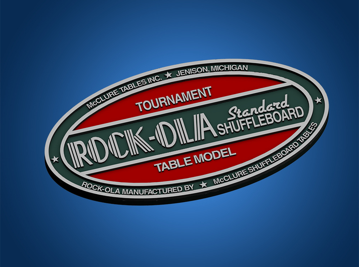 Rock-Ola Shuffleboard Badge 3d printed