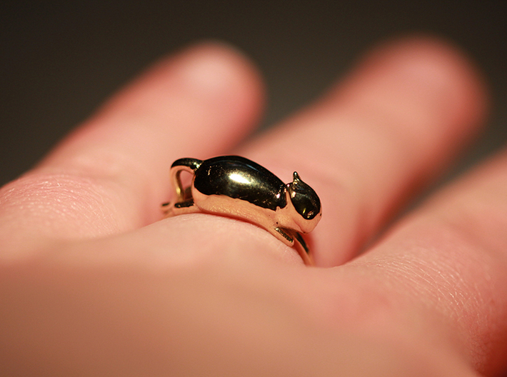 Happy Cat Ring 3d printed 