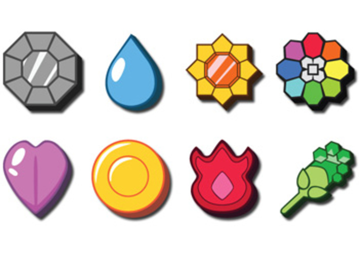 Pokemon Badges 3d printed *not actual product