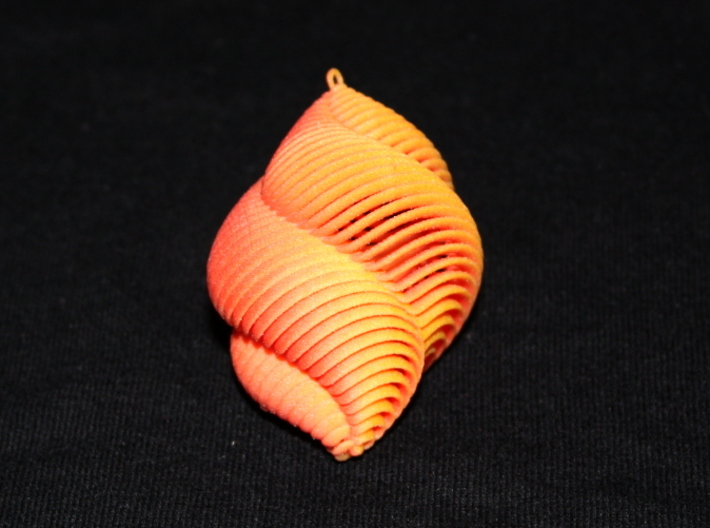Mathematical Mollusca - Small Yellow/Red Shell Orn 3d printed