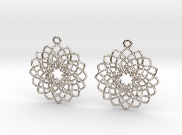 Mandala Flower Earrings 3d printed