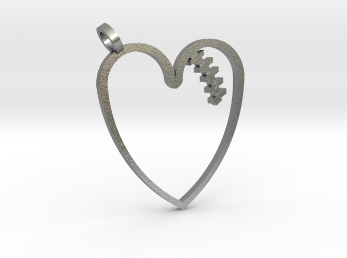 Mended Heart Pendant 3d printed