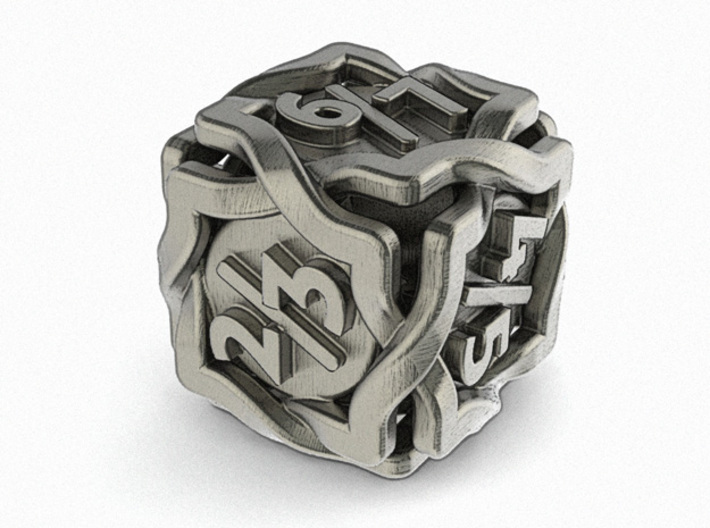 'Twined' Dice D6 Gaming Die Tarmogoyf P/T Version 3d printed 