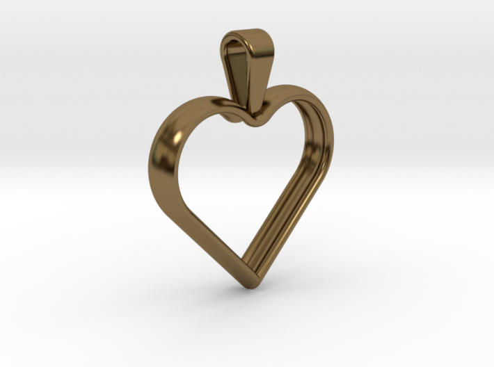 Simple heart pendant 3d printed
