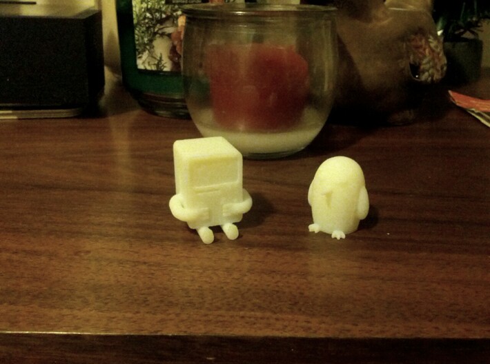 BMO is metal! 3d printed BMO and Gunther, just chillin in White Detail.