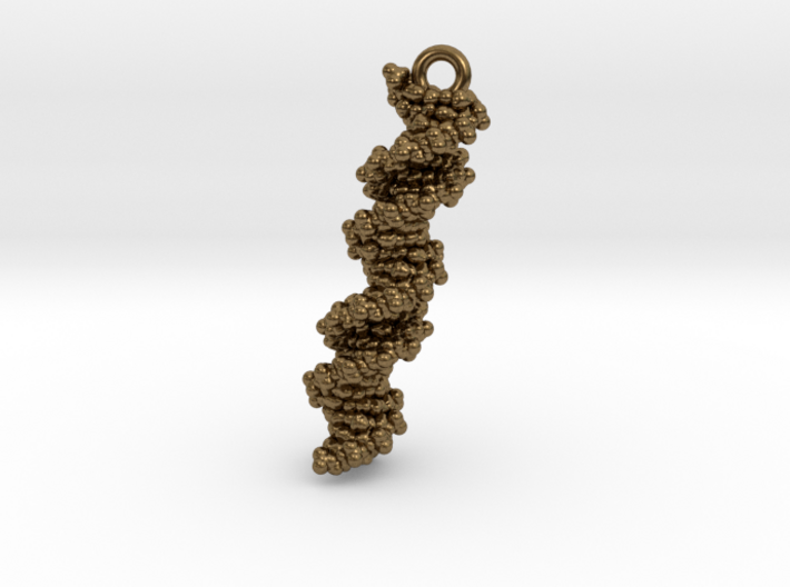DNA Molecule Earring / Pendant Silver 3d printed