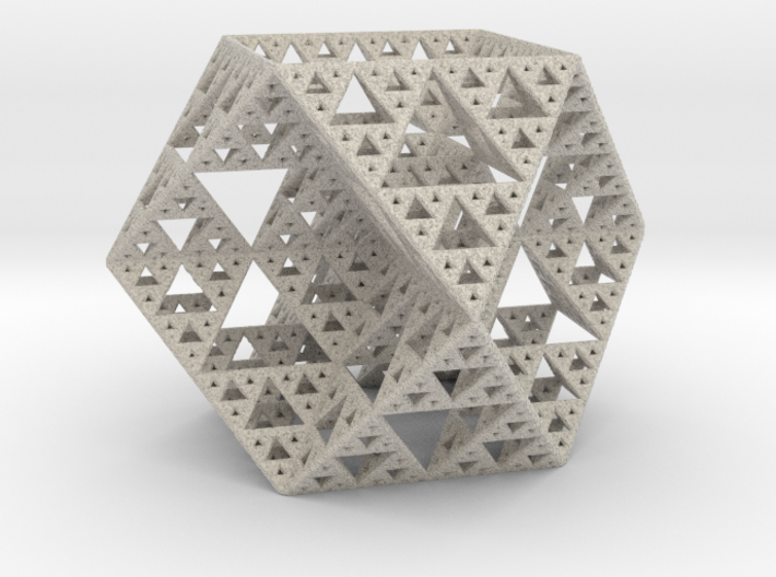 Sierpinski Cuboctahedron Fractal 3d printed Sandstone
