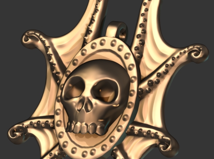 skulltopus pendant 3d printed