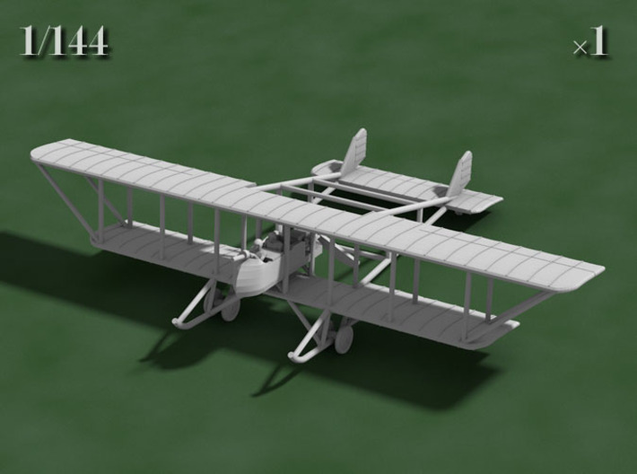 Maurice Farman MF.11 &quot;Shorthorn&quot; (various scales) 3d printed Computer render of 1:144 MF11