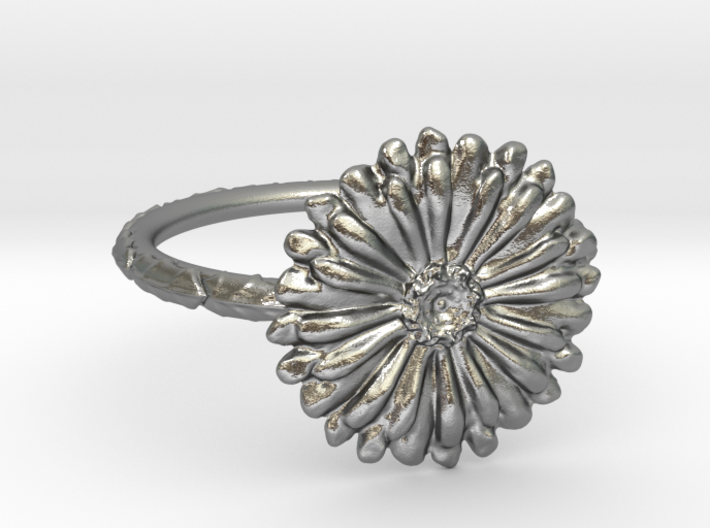 Thin Daisy Ring 7 3d printed