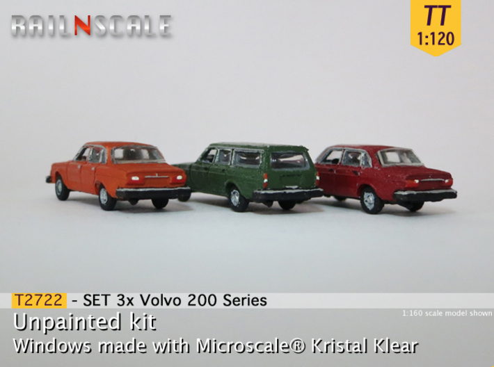SET 3x Volvo 200 Series (TT 1:120) 3d printed 