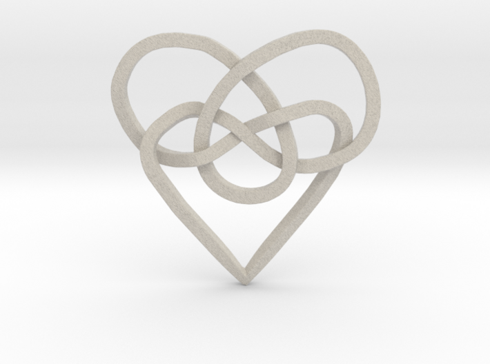 Infinity Heart Knot Pendant 3d printed