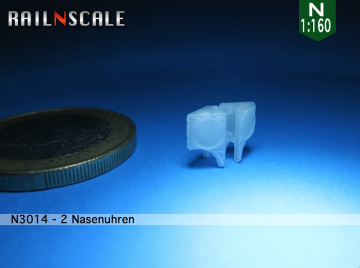 2 Nasenuhren (N 1:160) 3d printed