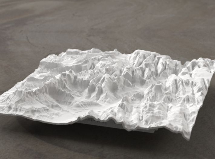 6'' Zion National Park Terrain Model, Utah, USA 3d printed Radiance rendering